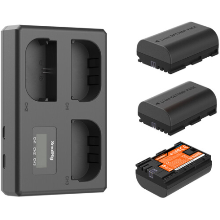 SmallRig 6017 - zestaw ładowarki z trzema akumulatorami Canon LP-E6NH